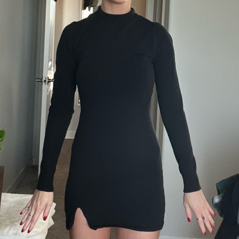 Abercrombie Black Long Sleeve Turtleneck Dress